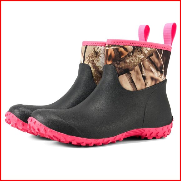 Women's Waterproof Ankle Rain Boots Insulated Neoprene Anti-Slip Work Shoes